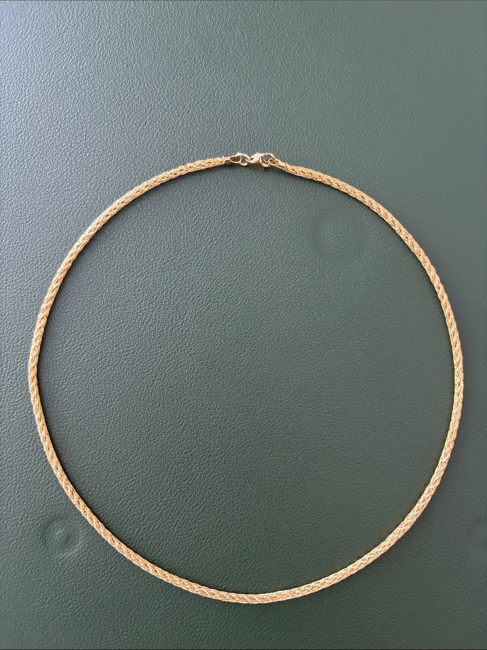 Elegant 18K Solid Gold Braided Rope Necklace